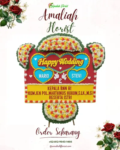 Karangan Papan Bunga Pernikahan di Mangkalaya